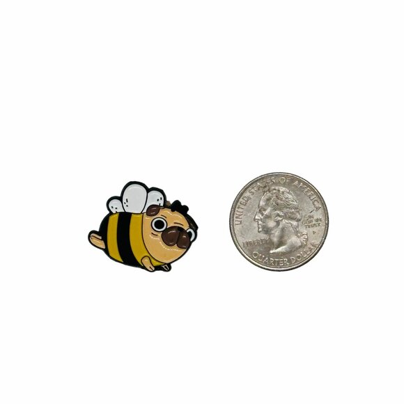 ✨Pug Bee Pug Enamel Pin Cartoon Animal Broch Cute Fat Yellow Jacket Kawaii Dog✨ - Picture 5 of 5